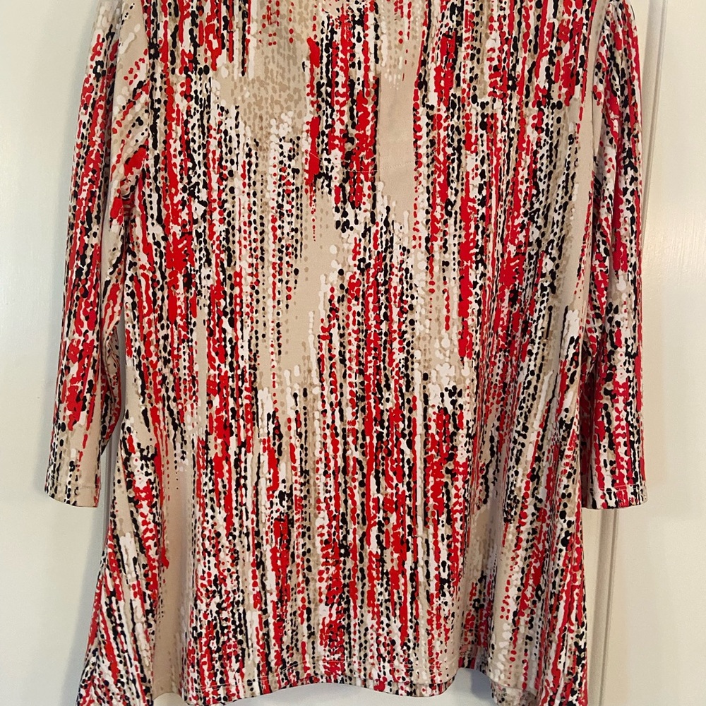 Abstract Red and Black Women's Top